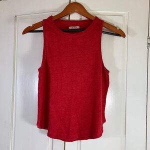 Madewell Linen Tank Top Red Sleeveless Summer‎ Top Womens Small Coastal Cowgirl
